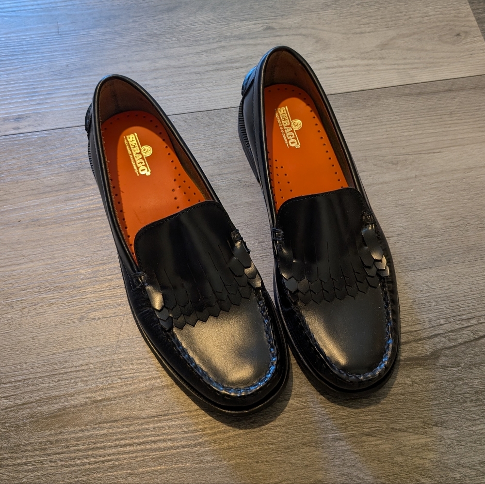 Sebago Black Leather Loafers LIKE NEW